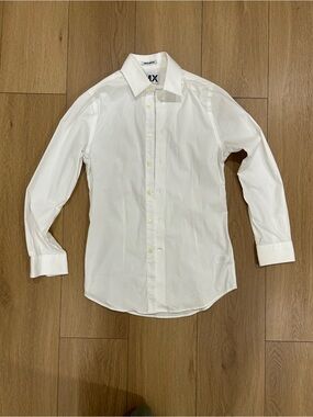 Express Men's White Button-Down Dress Shirt